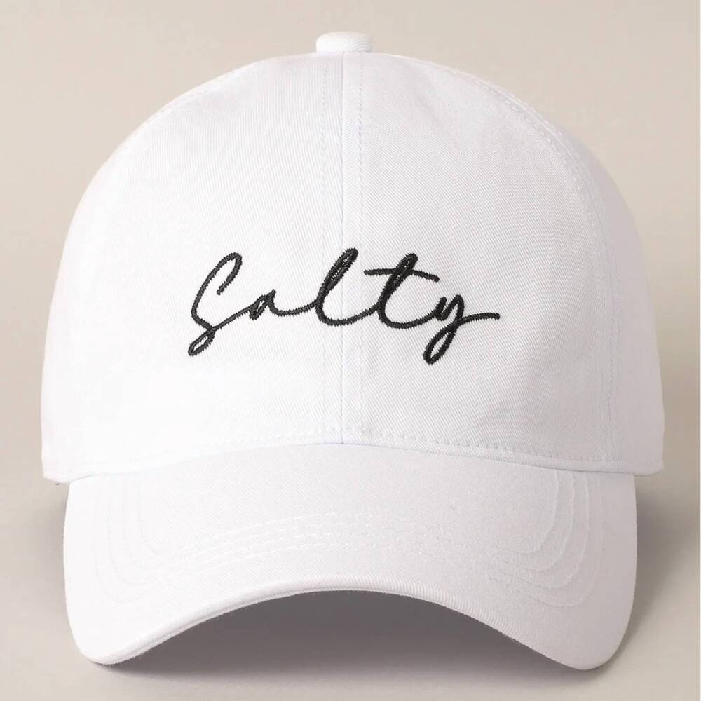 NEW FASHION CITY women's salty lettering embroidery baseball cap in white